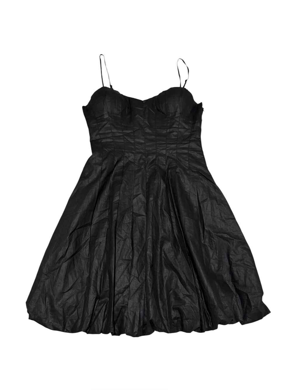 Bebe Design Lab Made in Italy Black Pleated Cotton Bubble Dress Size 6